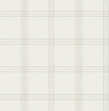 York Auberge White Plaid Wallpaper