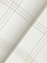 York Auberge White Plaid Wallpaper