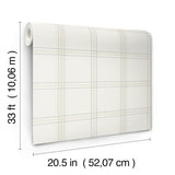 York Auberge White Plaid Wallpaper