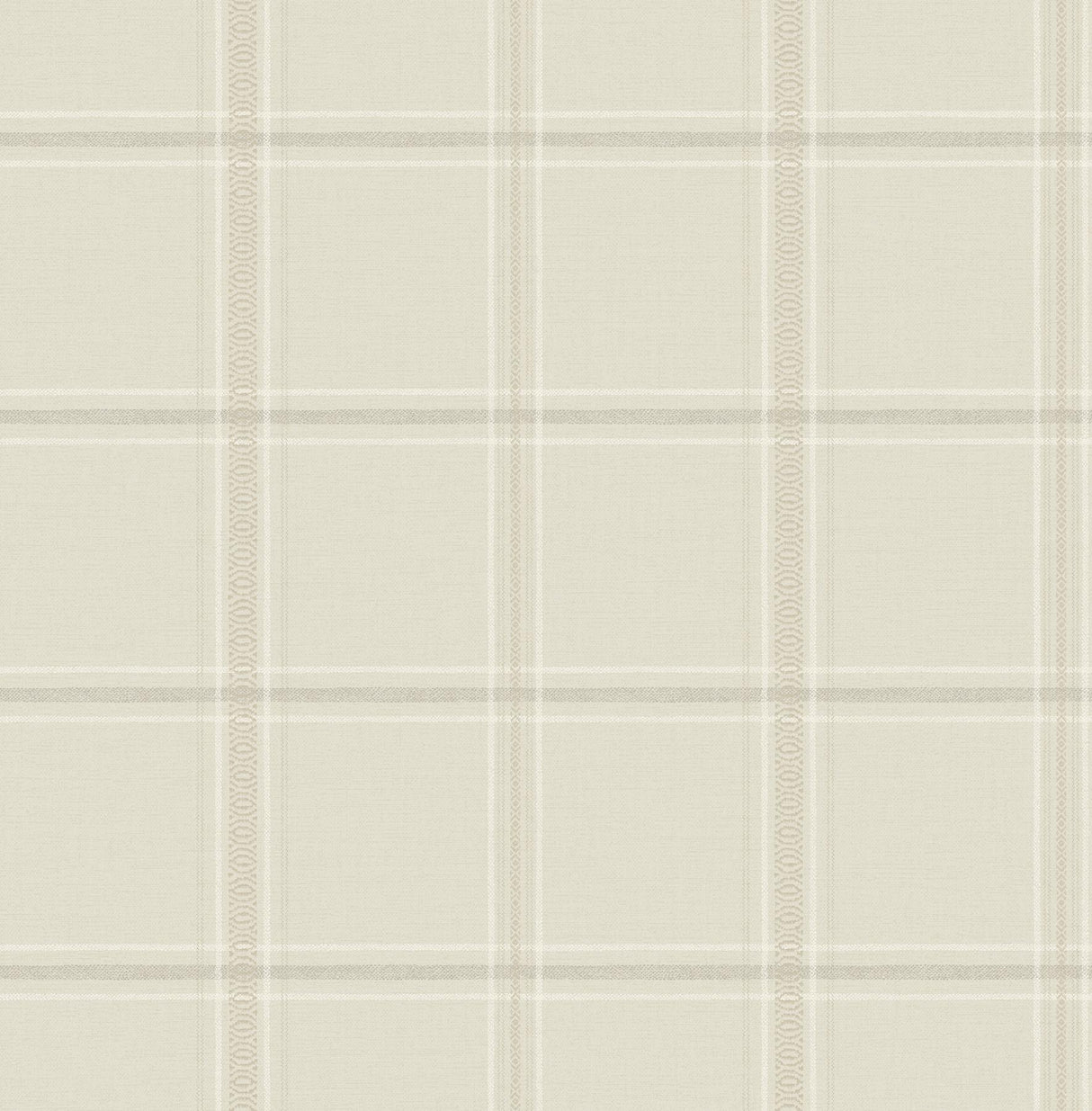 York Auberge Ivory Plaid Wallpaper