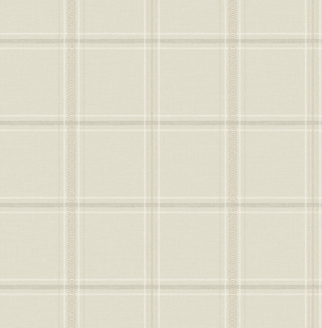 York Auberge Ivory Plaid Wallpaper