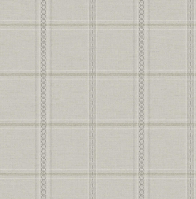 York Auberge Taupe Plaid Wallpaper