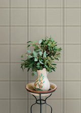 York Auberge Taupe Plaid Wallpaper