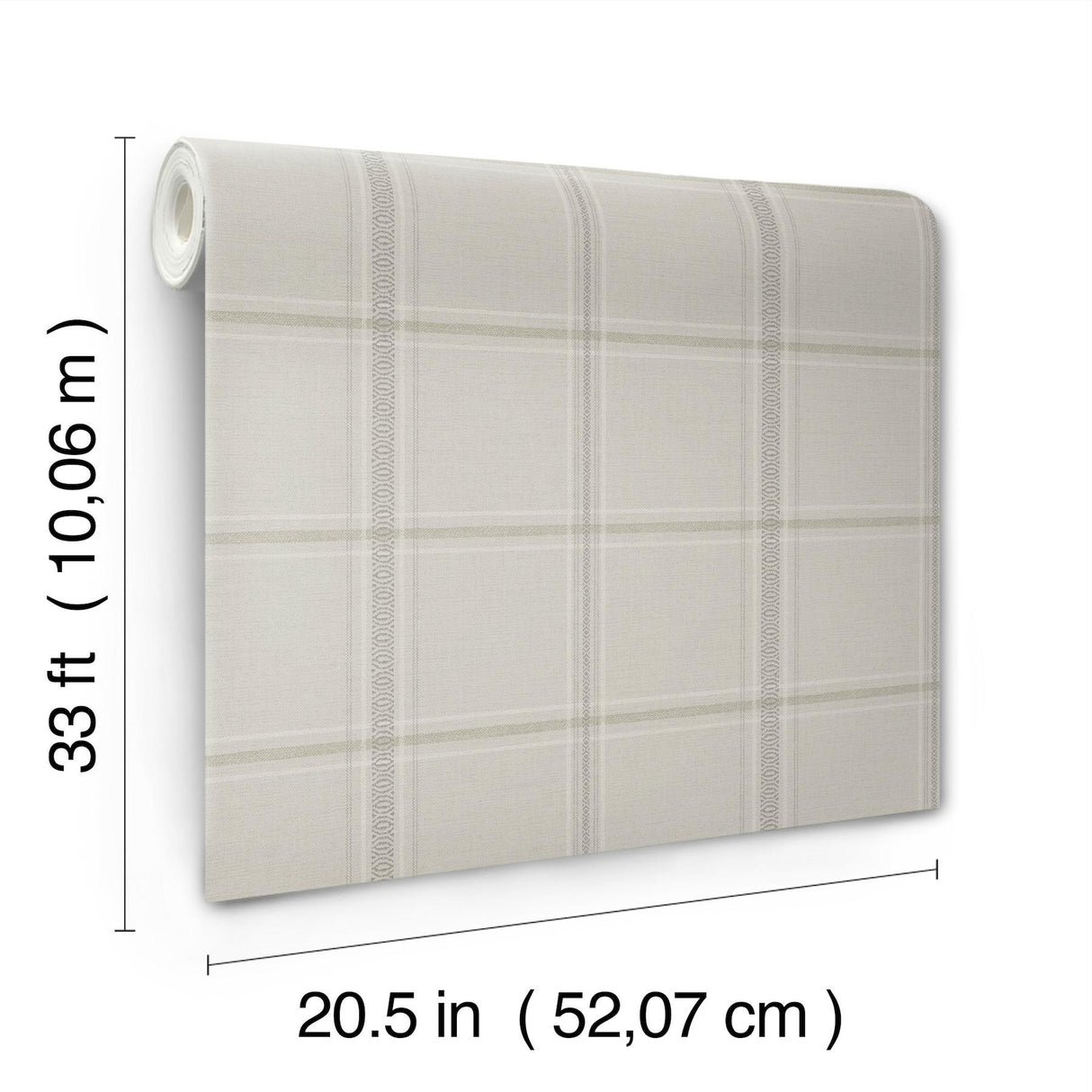 York Auberge Taupe Plaid Wallpaper