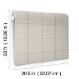 York Auberge Taupe Plaid Wallpaper