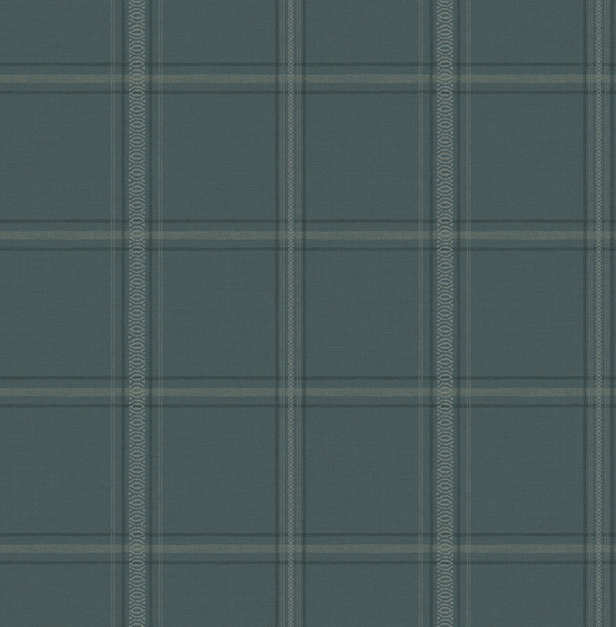York Auberge Teal Plaid Wallpaper