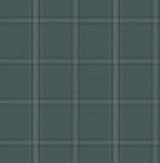 York Auberge Teal Plaid Wallpaper