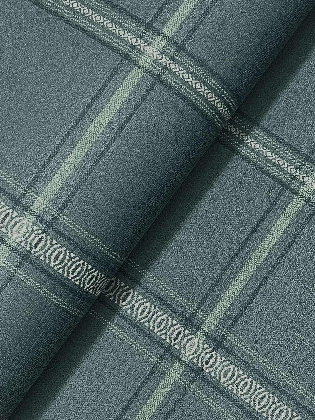 York Auberge Teal Plaid Wallpaper