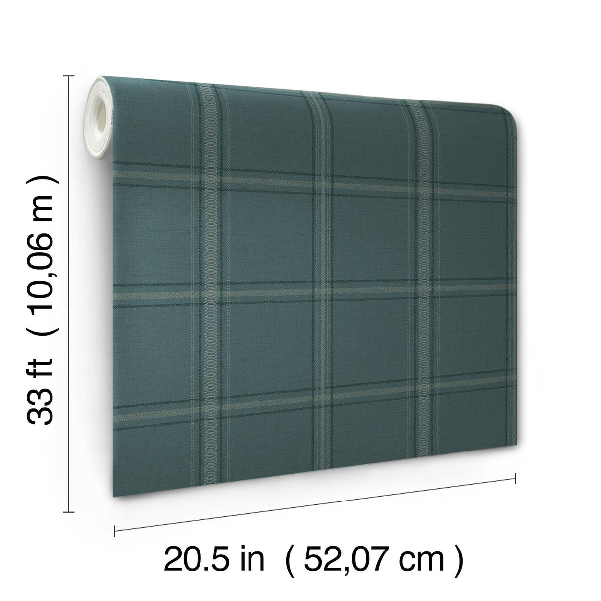 York Auberge Teal Plaid Wallpaper