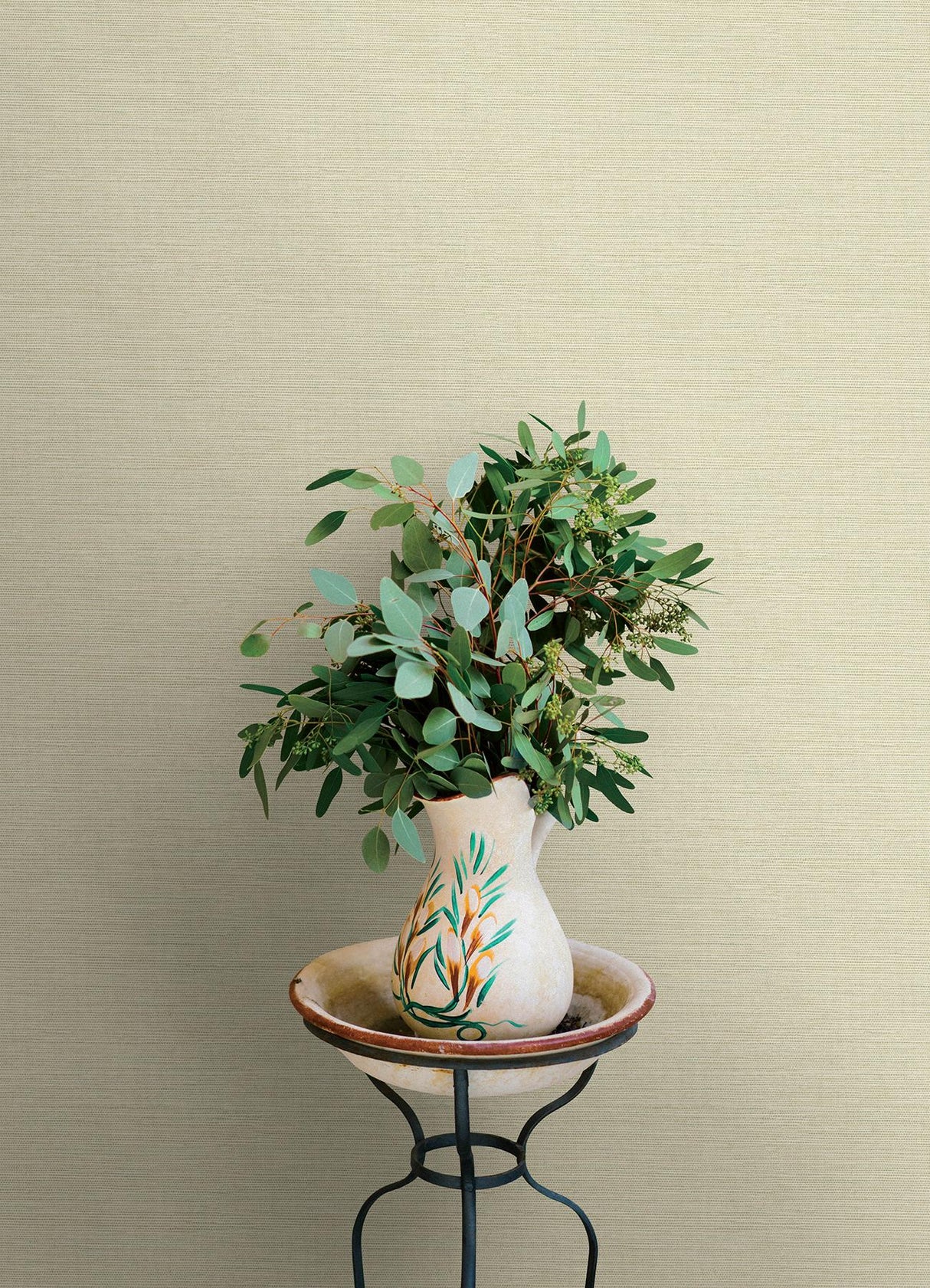 York Agave Neutral Faux Grasscloth Wallpaper