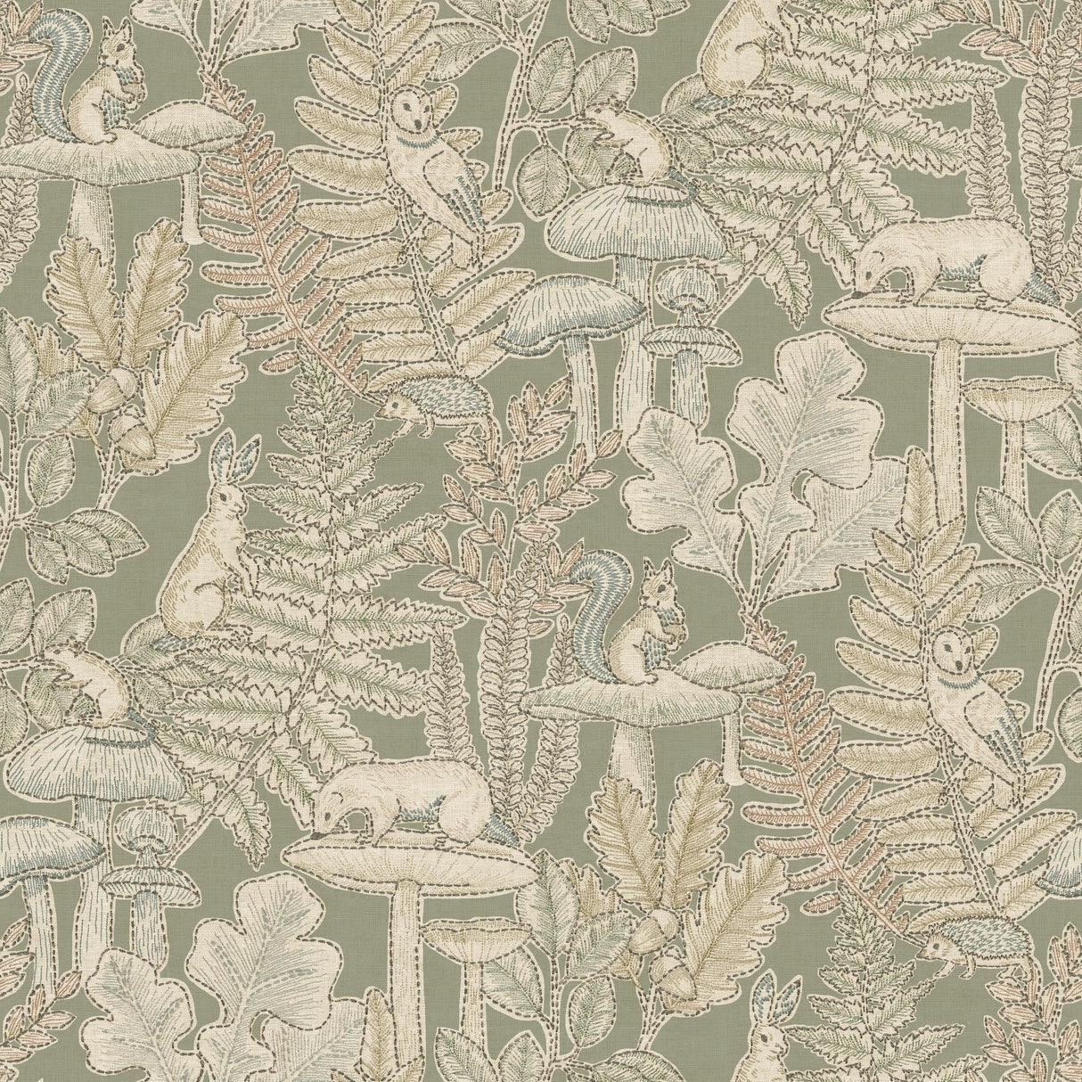 York Holt Sage Woodland Wallpaper