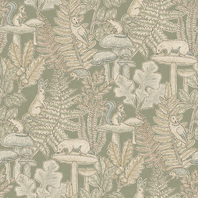 York Holt Sage Woodland Wallpaper