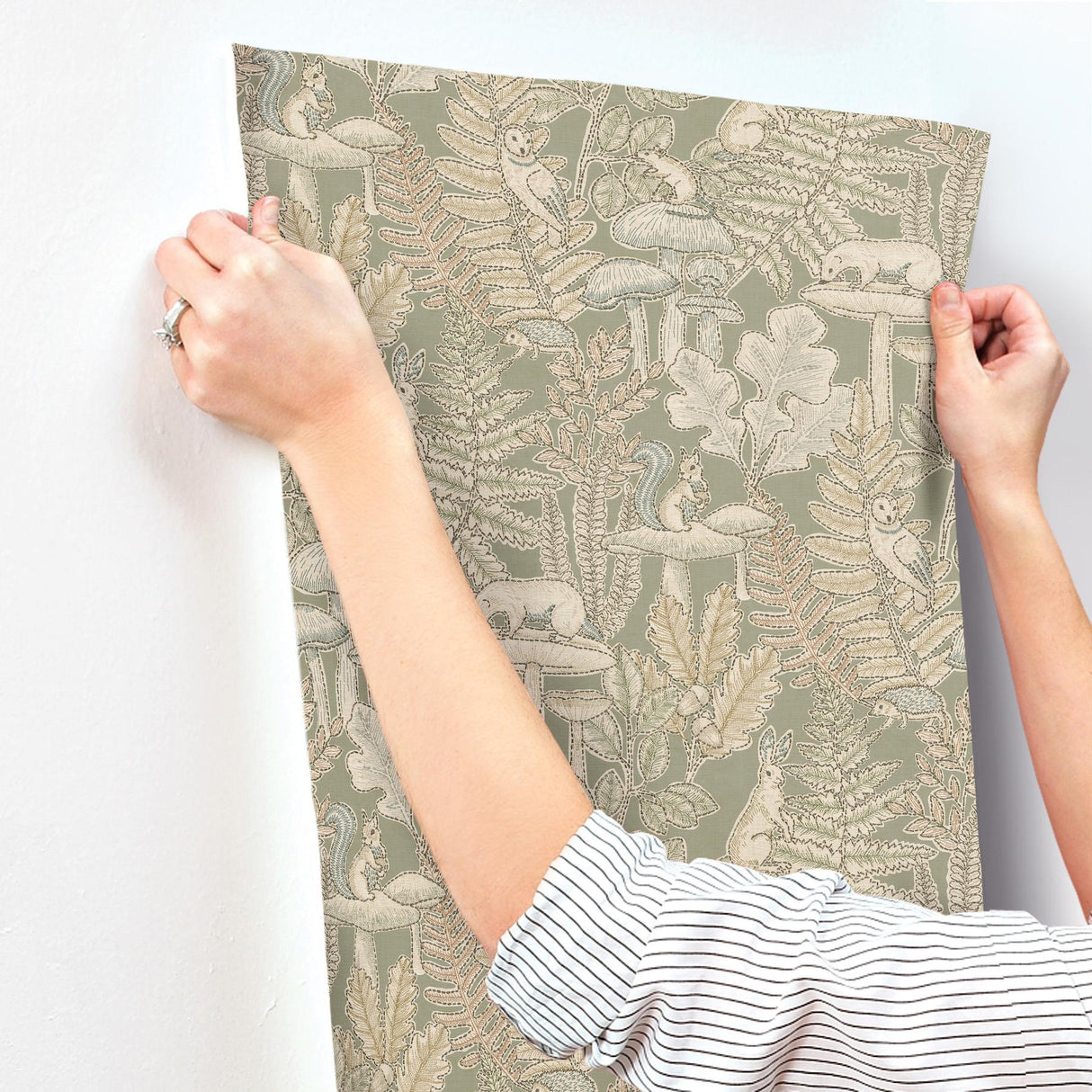 York Holt Sage Woodland Wallpaper