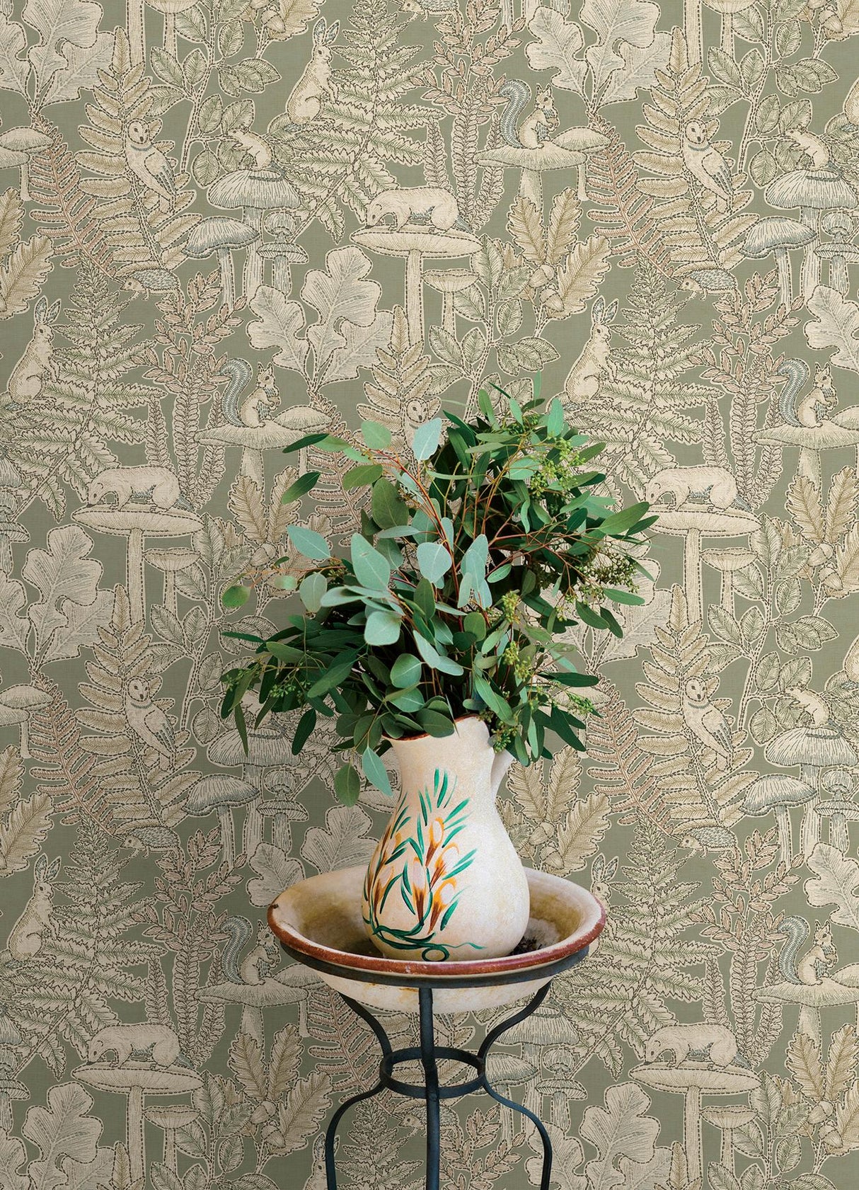 York Holt Sage Woodland Wallpaper