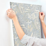 York Holt Light Blue Woodland Wallpaper