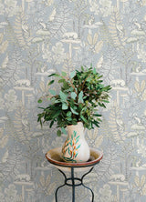 York Holt Light Blue Woodland Wallpaper
