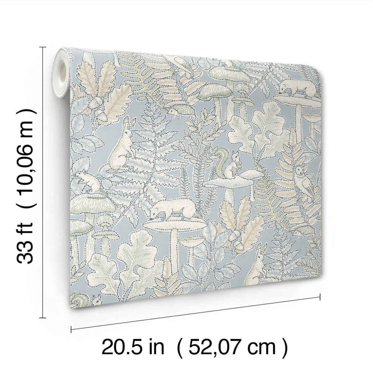 York Holt Light Blue Woodland Wallpaper