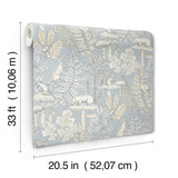 York Holt Light Blue Woodland Wallpaper