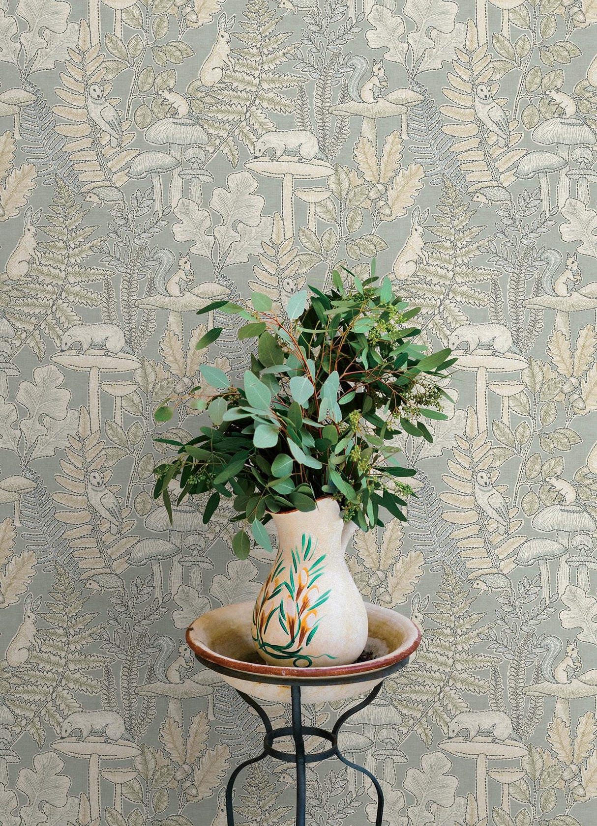 York Holt Seafoam Woodland Wallpaper
