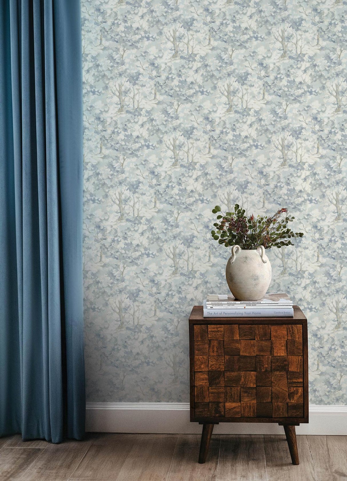 York Thicket Blue Forest Wallpaper