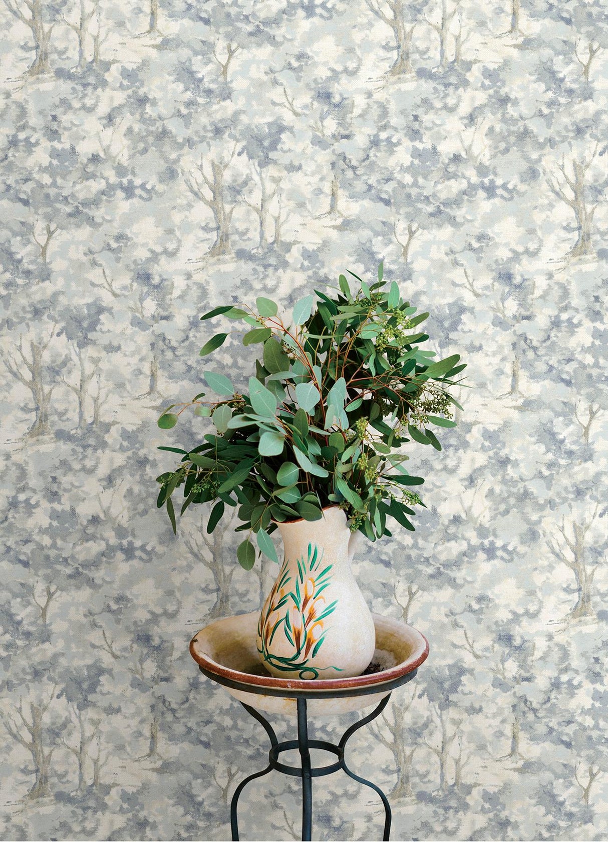 York Thicket Blue Forest Wallpaper