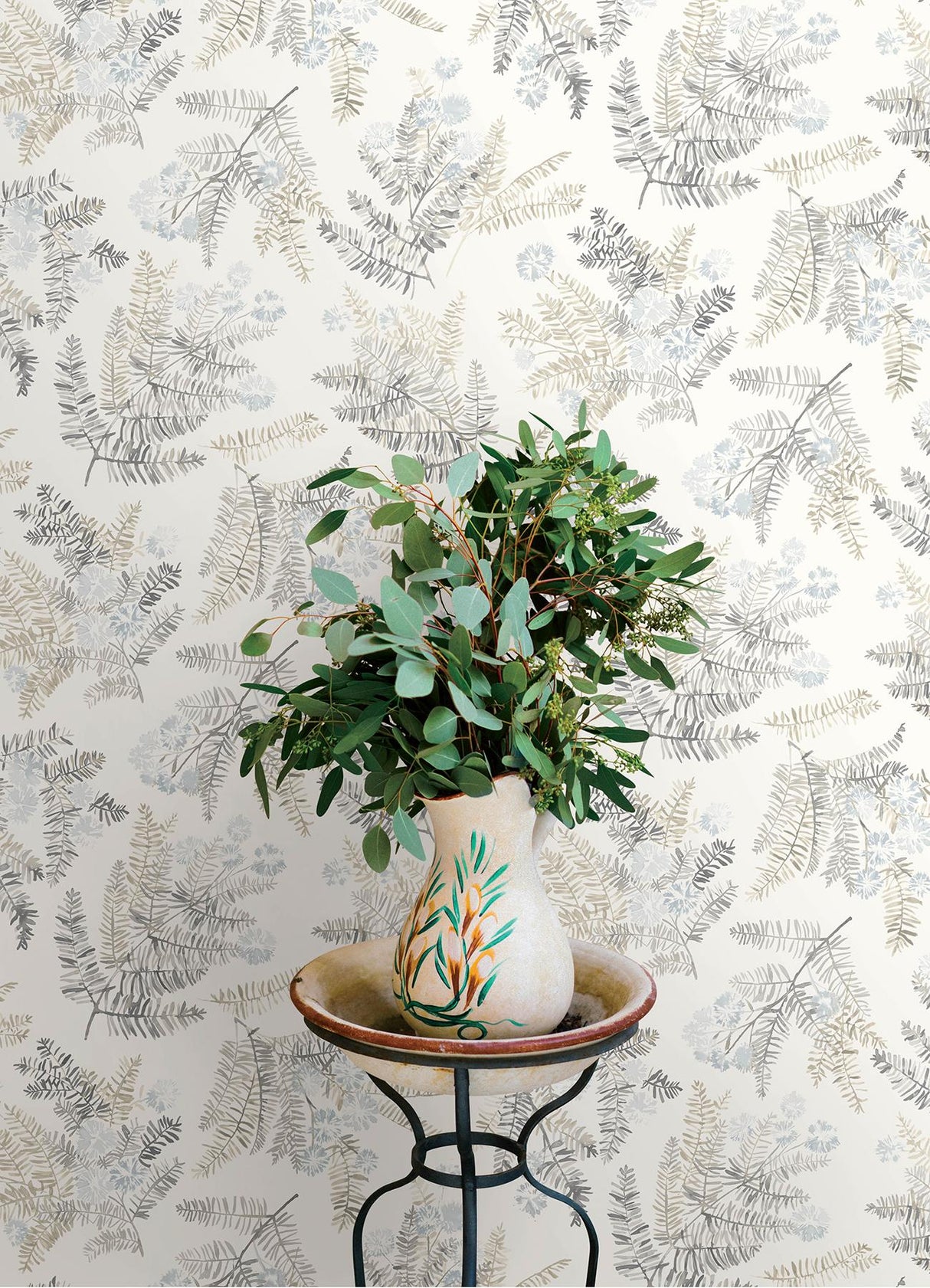 York Frith Light Blue Botanical Wallpaper
