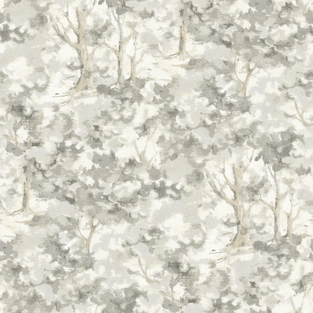 York Thicket Charcoal Forest Wallpaper