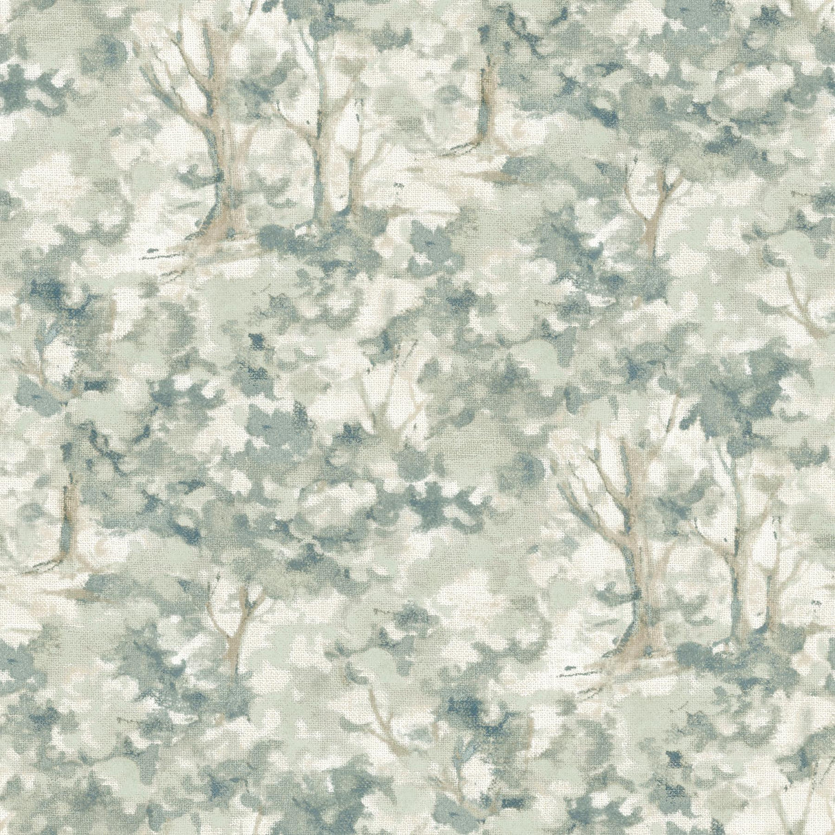 York Thicket Teal Forest Wallpaper