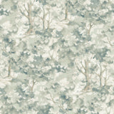York Thicket Teal Forest Wallpaper
