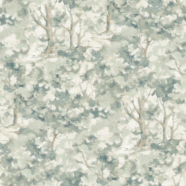 York Thicket Teal Forest Wallpaper
