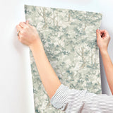 York Thicket Teal Forest Wallpaper