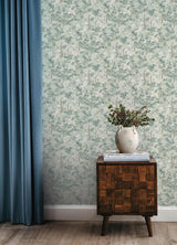 York Thicket Teal Forest Wallpaper