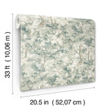 York Thicket Teal Forest Wallpaper