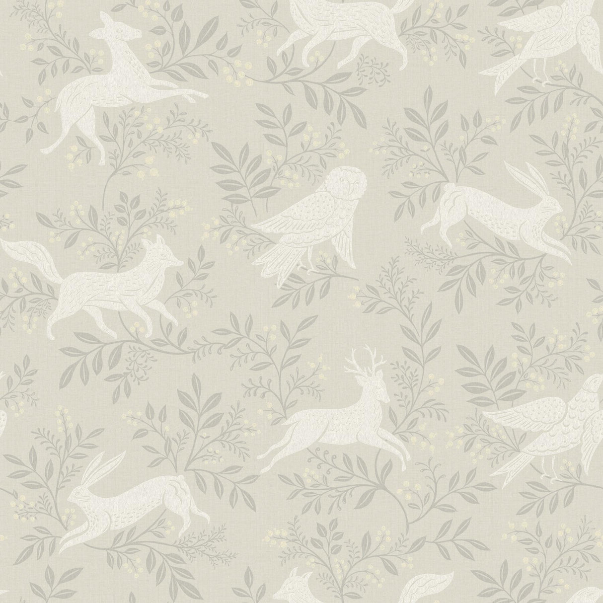 York Revelry Taupe Forest Frolic Wallpaper