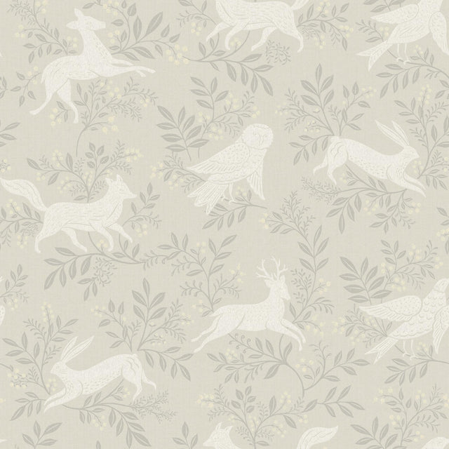 York Revelry Taupe Forest Frolic Wallpaper