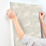 York Revelry Taupe Forest Frolic Wallpaper