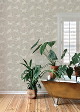 York Revelry Taupe Forest Frolic Wallpaper