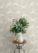 York Revelry Taupe Forest Frolic Wallpaper