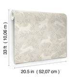 York Revelry Taupe Forest Frolic Wallpaper