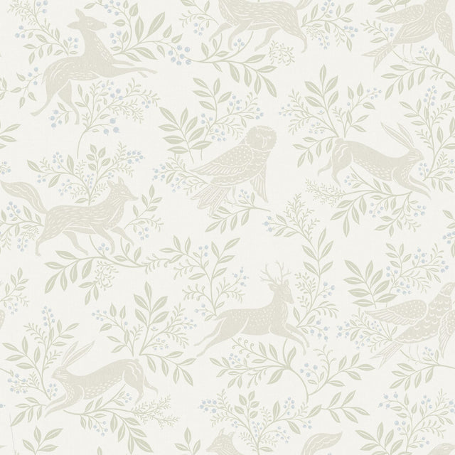 York Revelry White Forest Frolic Wallpaper