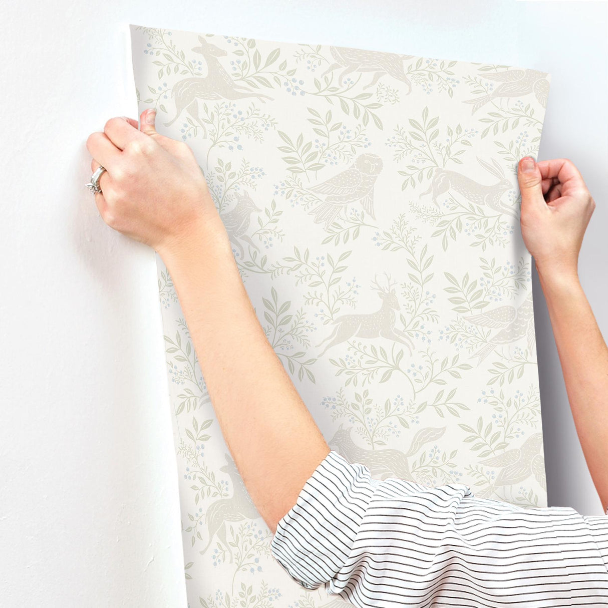 York Revelry White Forest Frolic Wallpaper