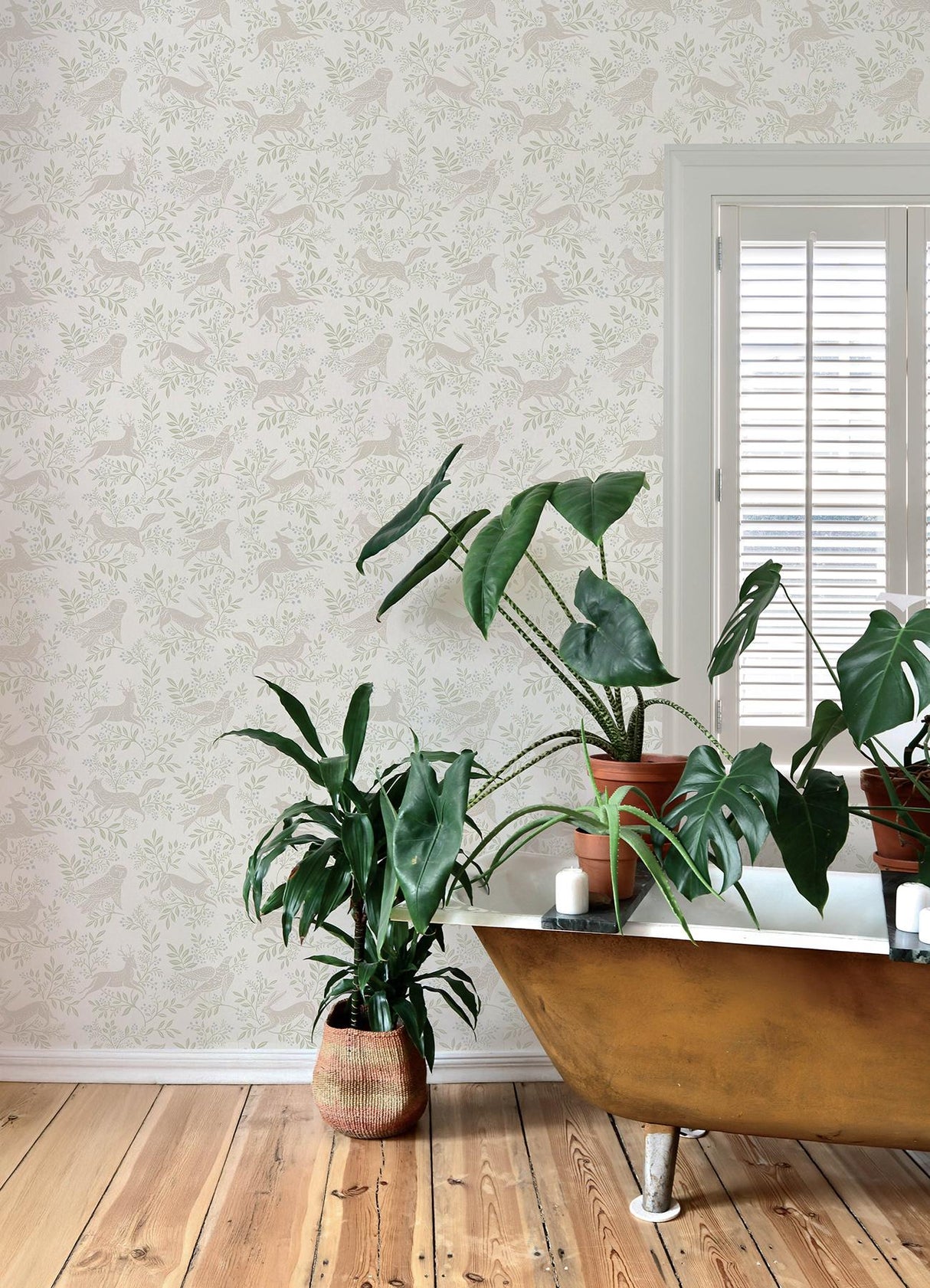 York Revelry White Forest Frolic Wallpaper