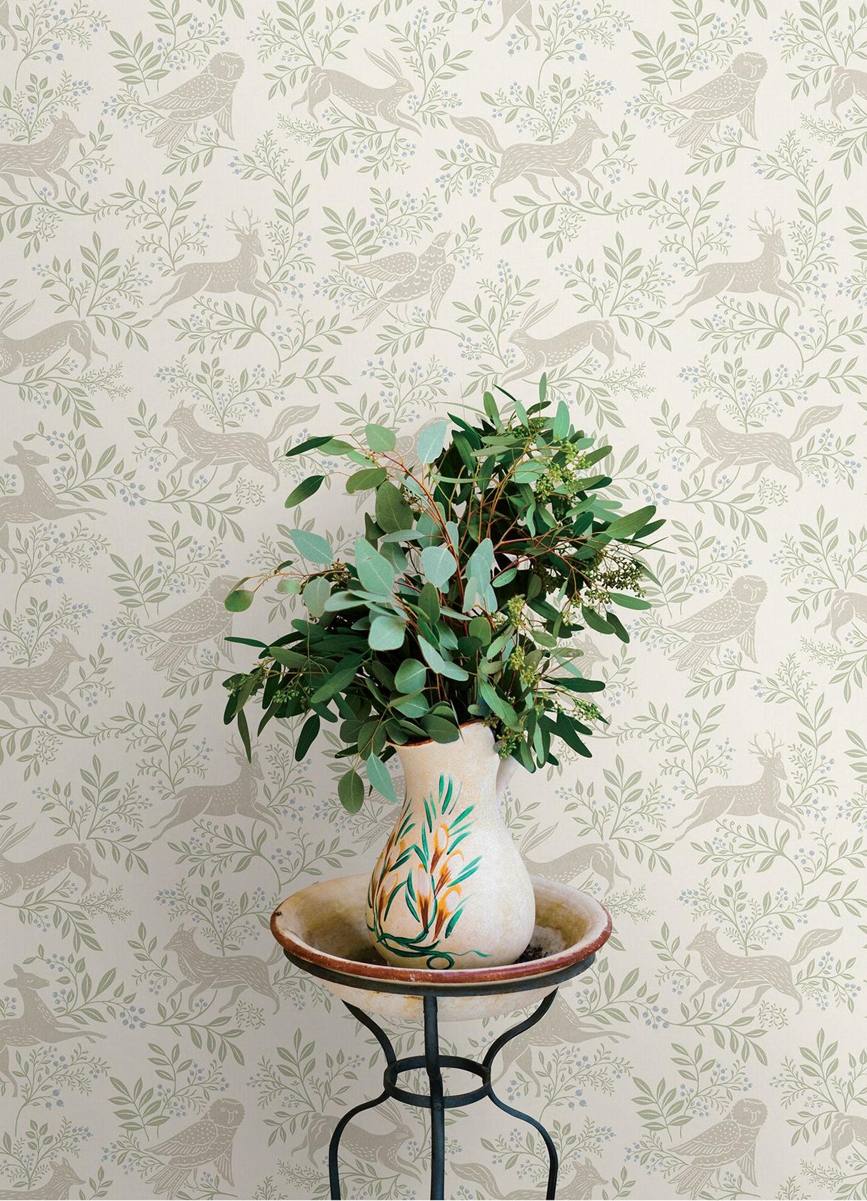 York Revelry White Forest Frolic Wallpaper
