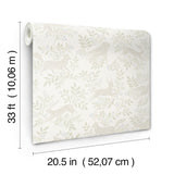 York Revelry White Forest Frolic Wallpaper