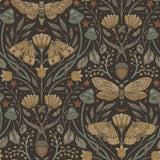 York Mystic Moth Black Forest Magic Wallpaper