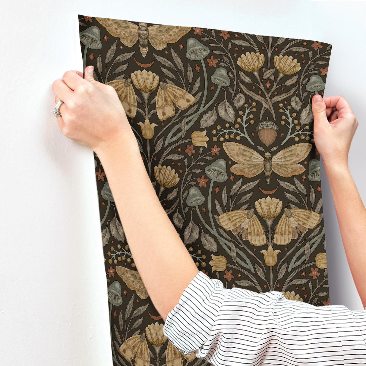 York Mystic Moth Black Forest Magic Wallpaper