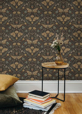 York Mystic Moth Black Forest Magic Wallpaper