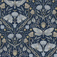 York Mystic Moth Navy Forest Magic Wallpaper