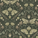 York Mystic Moth Dark Green Forest Magic Wallpaper