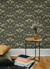 York Mystic Moth Dark Green Forest Magic Wallpaper